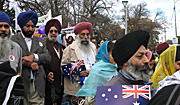 Demonstration, demonstrations, racial, racism, walk, walks, walking, walk for racial harmony, harmony, australia, vic, victoria, melbourne, crowd, crowds, flag, flags.