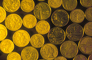 Coin, coins, australian coin, australian coins, one dollar coin, one dollar coins, two dollar coin, two dollar coins, gold coin, gold coins, australian currency, money, australian money.