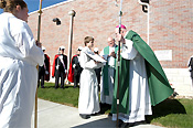 Religion, religions, religious, religious building, religious buildings, catholic, catholics, catholic religion, roman catholic, roman catholics, roman catholic church, roman catholicism, christianity, christian, christians, faith, spirituality, worship, worships, worshipping, people, man, men, male, males, archbishop, archbishops, pastor, pastors, rite of blessing, catholic church, catholic churches, interior, interiors, parish, parishes, child, children, MM49,