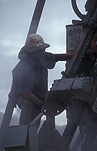 Industry, industrial, mine, miner, miners, mining, driller, drillers, kalgoorlie, boulder, WA, Western Australia, worker, workers, occupation, occupations, man, men, male, males, machinery, industrial machinery.