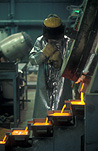 Industry, industrial, gold, gold mining, gold mining, pouring gold, gold pour, gold pouring, occupation, occupations, man, men, male, males, goldfields, WA, Western Australia, mine, mining, protective clothing, protective clothes.