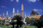 Asia, thailand, architecture, palace, palaces, grand palace, palm tree, palm trees, bangkok, Royalty Free Image