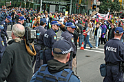 Australia, New South Wales, police, police force, emergency service, emergency services, camera, cameras, law, law enforcer, law enforcement, law and order, sydney, people, apec, crowd, crowds, apec demonstration, demonstrator, demonstrators, demonstration, demonstrations, protest, protests, asia pacific economic cooperation.