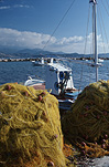Greece, Europe, Southern Aegean, Southern Aegean region, kefallonia, Kefalonia, Cephalonia, ionian, ionian islands, eptanese islands, fishing boat, fishing boats, net, nets, fishing net, fishing nets.