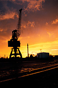 Australia, sa, south australia, adelaide, port adelaide, crane, cranes, machinery, construction, construction industry, building industry, sunset, sunsets, sunrises and sunsets, mood, mood scene, mood scenes, railway line, railway lines, railway track, railway tracks, track, tracks, railway.
