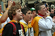 People, child, children, puberty, Australia, New South Wales, sydney, people, child, children, puberty, teenager, teenagers, boy, boys, adolescent, adolescents, sport, rugby, fan, fans, teenage boy, teenage boys, crowd, crowds.
