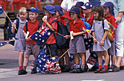 Australia, australian, people, child, children, school children, school child, pupil, pupils, student, students, olympics, sydney olypics, flag, flags, australian flag, australian flags, girl, girls, female, females, happy, happiness, smile, smiles, smiling.