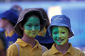 People, child, children, puberty, australia, new South Wales, sydney, olympic, olympics, child, children, girl, girls, female, females, teenager, teenagers, teenage girl, teenage girls, face painting, hat, hats.
