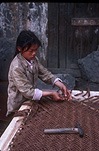 Asia, China, Bangiao, Bangiao Village, Girl, Girls, people, child, Children, weave, weaves, weaving, craft, crafts, carpet weaving, weaving carpet, weaving carpets, asian, asians, asian people, asian child, asian children.