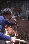 Asia, China, Bangiao, Bangiao Village, Girl, Girls, people, child, Children, weave, weaves, weaving, craft, crafts, carpet weaving, weaving carpet, weaving carpets, asian, asians, asian people, asian child, asian children, man, men, male, males, occupation, occupations.