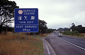 Australia, New South Wales, sign, signs, road sign, road signs, road, roads, sealed, sealed road, sealed roads, service centre, service centres, petrol, fuel, service station, service stations, petrol station, petrol stations.