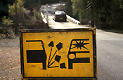 Australia, New South Wales, NSW, Sign, Signs, road, roads, road sign, road signs, danger, danger sign, danger signs, warning, warning sign, warning signs, dangerous, car, cars, motor car, motor cars, motor vehicle, motor vehicles, sealed, sealed road, sealed roads, rock, rocks.