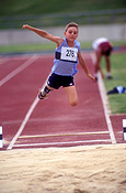 Australia, New South Wales, Sydney, People, child, children, boy, boys, male, males, Jump, jumps, long, longjump, longjumping, longjumper, longjumpers, Sport pictures, Sports, Sporting event, sporting events, world transplant games, transplant games, athlete, athletes, competition, competitions, long jump, long jumper, long jumpers, long jumping, track and field, track and field event, track and field events, outdoors.