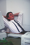 Man, men, male, males, occupation, occupations, office, offices, computer, computers, desk, desks, office desK, office desks, interior, interiors, indoors, braces, Australia, Sport pictures, Sports, balloon images, hot air balloons