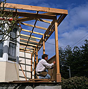 Man, men, male, males, occupation, occupations, builder, builders, house builder, house builders, house, houses, housing, framework, house extension, house extensions, housing industry, house construction, window, windows, outdoors, construction, construction site, construction sites, housing.