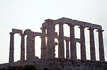Greece, Europe, Southern Aegean, Southern Aegean region, Cape Sounion, Sounion, Sounio, temple, temples, pillar, pillars, poseidon, poseidon temple, temple of poseidon, ruin, ruins, architecture, greek architecture, column, columns, pillar, pillars, silhouette, silhouettes.
