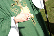 Religion, religions, religious, religious building, religious buildings, catholic, catholics, catholic religion, roman catholic, roman catholics, roman catholic church, roman catholicism, christianity, christian, christians, faith, spirituality, worship, worships, worshipping, people, man, men, male, males, archbishop, archbishops, rite of blessing, catholic church, catholic churches, interior, interiors, parish, parishes, mass of ordination, ordination, ordinate, ordinates, consecrate, consecrates, consecrating, holy water, bless, blesses, blessing, jewellery, ring, rings, cross, crosses, robe, robes, MM49,