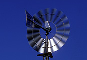 Windmill, windmills, water turbine, water turbines, circle, circles, sky, skies, blue sky, blue skies, australia, queensland, qld.