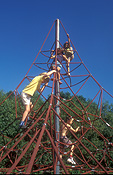 People, child, children, outdoors, boy, boys, male, males, girl, girls, female, females, playground, playgrounds, childrens playground, childrens playgrounds, playground apparatus, apparatus, playground equipment, climb, climbs, climbing, Australia, Sport pictures, Sports, balloon images, hot air balloons