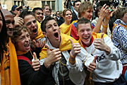 Australia, New South Wales, sydney, people, child, children, puberty, teenager, teenagers, boy, boys, adolescent, adolescents, sport, rugby, fan, fans, teenage boy, teenage boys.