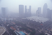 Pollute, Pollutes, Polluting, Pollution, air pollution, airpollution, singapore, environmental damage, air, haze, hazes, Royalty Free Image