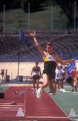 Australia, New South Wales, Sydney, People, male, males, man, men, Jump, jumps, longjump, longjumping, longjumper, longjumpers, long, Sport pictures, Sports, Sporting event, sporting events, athlete, athletes, competition, competitions, long jump, long jumper, long jumpers, long jumping, track and field, track and field event, track and field events, outdoors.