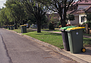 Australia, New South Wales, sydney, road, roads, sealed, sealed road, sealed roads, bin, bins, rubbish, rubbish bin, rubbish bins, garbage, recycle, recycles, recycling.