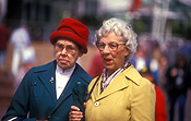 Australia, New South Wales, sydney, people, woman, women, female, females, elderly, aged, old, elderly woman, elderly women, old woman, old women, aged woman, aged women, old people, elderly people, aged people, hat, hats, glasses, spectacles, outdoors.