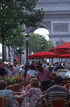 France, Europe, French, Paris, café, cafes, umbrella, umbrellas, champs elysees, arc de triomphe, FF25,
