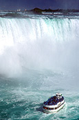 Canada, Niagara, Niagara County, Niagara River, Niagara Falls, Waterfall, Waterfalls, Water, Running water, rainbow, rainbows, boat, boats, boating, excursion boat, excursion boats, tour boat, tour boats, pleasure boat, pleasure boats, pleasure craft, pleasure crafts, weather, maid of the mist, FF25,