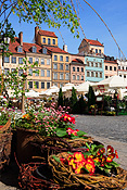 Europe, warsaw, poland, rynek, starego, miasta, rynek starego miasta, flower, flowers, basket, baskets, market, markets, market stall, markets stalls, FF25,