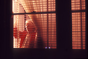 People, woman, women, female, females, old woman, old women, old people, elderly, elderly people, elderly woman, elderly women, aged, jewellery, old, elderly, window, windows, blind, blinds, venetian, venetian blind, venetian blinds, house, houses, housing, lonely, loneliness, alone, curtain, curtains.