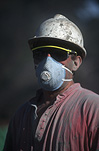Men, man, occupation, occupations, miner, miners, gold industry, driller, drillers, helmet, helmets, safety helmet, safety helmets, mask, masks, face mask, face masks, sunglasses, sun glasses, portrait, portraits, people.