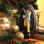 Christmas, christmas scene, christmas scenes, candle, candles, angel, angels, plaque, plaques, decoration, decorations, christmas decoration, christmas decorations, flame, flames.