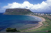 Australia, Tasmania, Tassie, Tas, Stanley, The Nut, Rock, Rocks, beach, beaches, coast, coasts, coastal, coastline, coastlines, volcanic, volcanic plug, volcanic plugs, headland, headlands, circular head, bass strait, sea, seas, ocean, oceans, water, bass, bass strait.