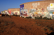 Graffiti, grafitti, deface, defaced, defacing, australia, vandalise, vandalism, tank, tanks, water, water storage, water tank, water tanks, port augusta, sa, south australia, australia.