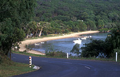 Road, roads, sealed road, sealed roads, qld, Queensland, town of 1770, boat, boats, boating, moored boat, moored boats, bend, bends, australia.
