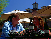 USA, America, united states, united states of america, napa, napa valley, california, label, labels, wine, wine bottle, wine bottles, bottle, bottles, alcohol, umbrella, umbrellas, winery, wineries, charles krug winery, vineyard, vineyards, glass, glasses, wine, wine glass, wine glasses, women, woman, female, females, friend, friends, friendship, outdoors, FF25,