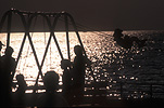 People, child, Children, swings, playground, playgrounds, childrens playground, childrens playgrounds, playground equipment, playground equipment, silhouette, silhouettes, USA, United States, United States of America, America, California, Lake Tahoe, lake, lakes, evening, evenings, outdoors, FF25,