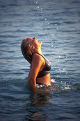 People, women, woman, female, females, swimming costume, swimming costumes, bikini, bikinis, water, sea, ocean, water, happy, happiness, smile, smiles, smiling, Australia, Sport pictures, Sports, balloon images, hot air balloons