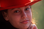 People, woman, Women, young woman, young women, hat, hats, eye, eyes.