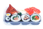 Food, sushi, japanese food, fish, rice, container, containers, plastic, plastic container, plastic containers.
