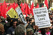 Australia, New South Wales, sydney, people, apec, apec demonstration, demonstrator, demonstrators, demonstration, demonstrations, protest, protests, asia pacific economic cooperation, flag, flags.
