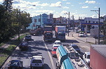 Transport, transportation, vehicle, vehicles, Traffic, traffic jam, traffic jams, congested, congestion, traffic congestion, power, power line, power lines, power supply, electricity, truck, trucks, car, cars, heavy vehicle, heavy vehicles, road, roads, sealed road, sealed roads, sydney, sydney, street lamp, street lamps, NSW, New South Wales, Australia.