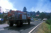 Fire, Fires, bushfire, bushfires, roadblock, roadblock, roadblocks, road block, road blocks, heavy vehicle, heavy vehicles, fire engine, fire engines, fire-engines, fire brigade, fire brigades, truck, trucks, fire truck, fire trucks, emergency services, disaster, disasters, Hawkesbury, Hawkesbury Valley, NSW, New South Wales, Australia, emergency vehicle, emergency vehicles, road, roads, sealed road, sealed roads.
