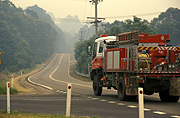Fire, Fires, bushfire, bushfires, heavy vehicle, heavy vehicles, fire engine, fire engines, fire-engines, fire brigade, fire brigades, truck, trucks, fire truck, fire trucks, emergency services, disaster, disasters, Australia, New South Wales, hawkesbury, hawkesbury area, hawkesbury region, hawkesbury district, Hawkesbury, Hawkesbury Valley, NSW, New South Wales, Australia, emergency vehicle, emergency vehicles, road, roads, sealed road, sealed roads, bend, bends.