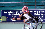 Australia, people, man, men, male, males, sign, signs, safety, safety sign, safety signs, outdoors, disabled, disability, disabilities, disabled people, medical equipment, wheelchair, wheelchairs, athlete, athletes, disabled sports, race, races, racing, competition, competitions, compete, competing, paralympic, paralympics, paraplegic, paraplegics, handicapped, handicapped people.