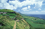 Caribbean, Caribbean Islands, Saint Kitts, St Kitts, Brimstone Hill, Brimstone Hill Fortress, Fort, Forts, Fortress, Fortresses, hill, hills, green hill, green hills, cloud, clouds, coast, coasts, coastline, coastlines, FF25,