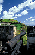 Caribbean, Caribbean Islands, Saint Kitts, St Kitts, Brimstone Hill, Brimstone Hill Fortress, Fort, Forts, Fortress, Fortresses, hill, hills, green hill, green hills, coast, coasts, coastline, coastlines, canon, canons, cannon, cannons, Gun, guns, weapon, weapons, weaponry, artillery, military, war, cloud, clouds, FF25,