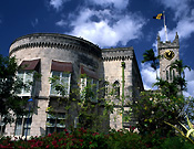 Caribbean, caribbean islands, the caribbean, barbados, bridgetown, national heroes square, architecture, parliament, parliament house, parliament houses, parliament building, flag, flags, window, windows, FF25,